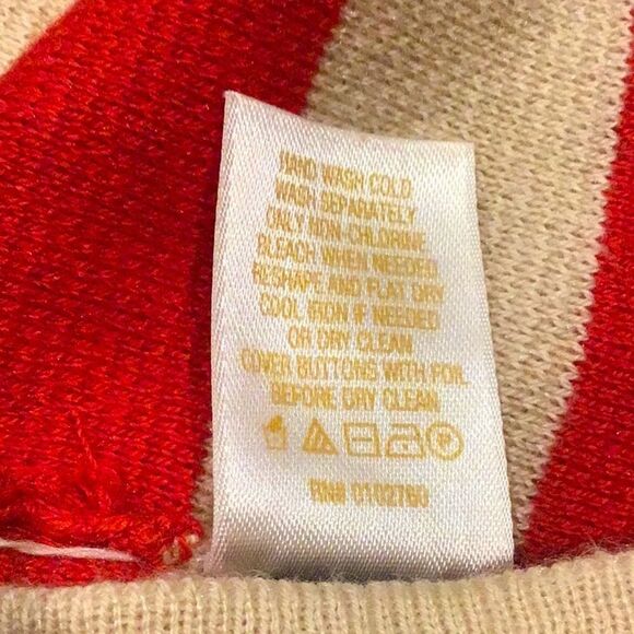 Kate Spade SELMA Red Stripe Cotton Silk Cashmere Knit Preppy Nautical Dress - Picture 15 of 16